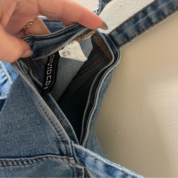 H&M Denim Blue Mini Dress w/ Matching Circle Loop Belt Size Large - Picture 4 of 4